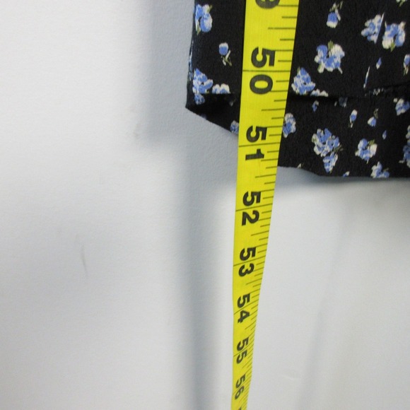 Madewell Petite Ruffle Sleeve Tie-Waist Jumpsuit M Floral Wide Leg Blue Boho 384 - Picture 15 of 16